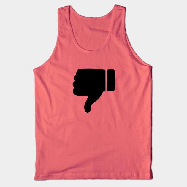 Thumbs Down Thumb Boo - Black Tank Top by Barn Shirt USA